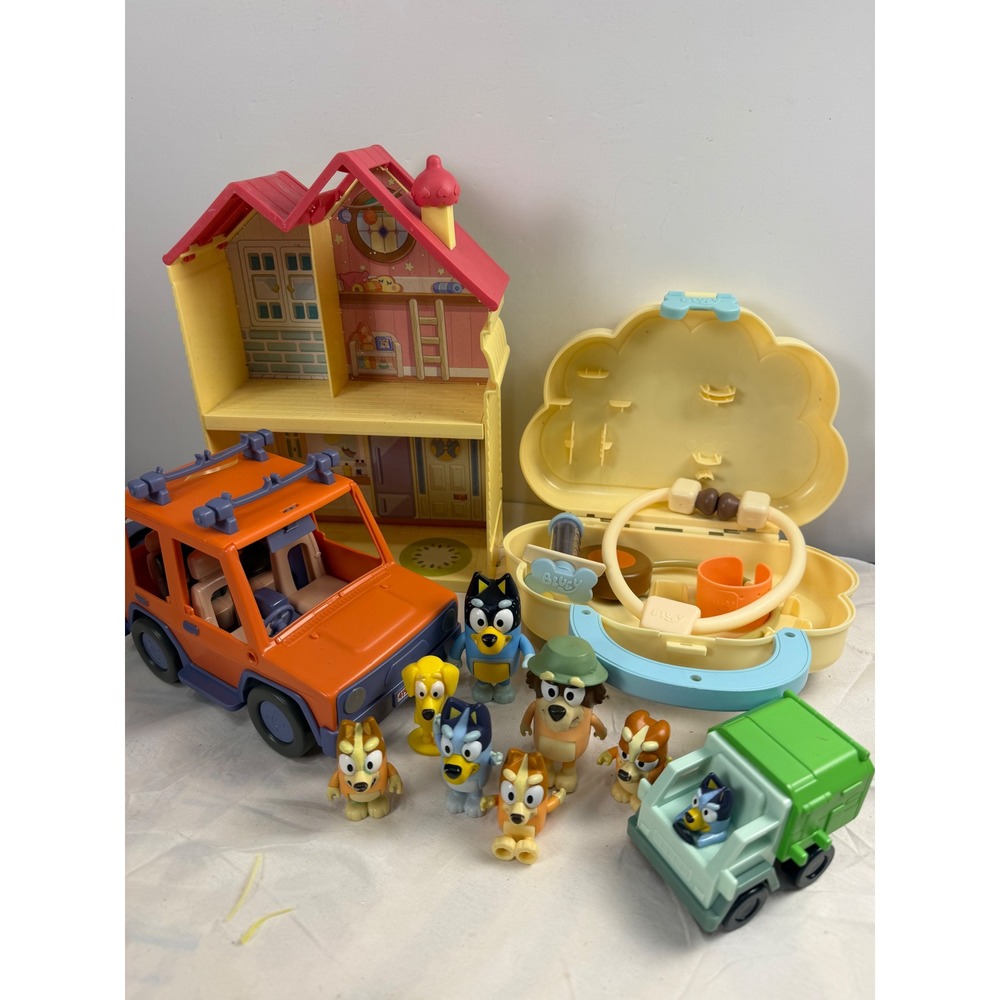 Bluey Toy Lot Heeler Family Car House Figures and Doctor Kit Case Bundle Lot #2